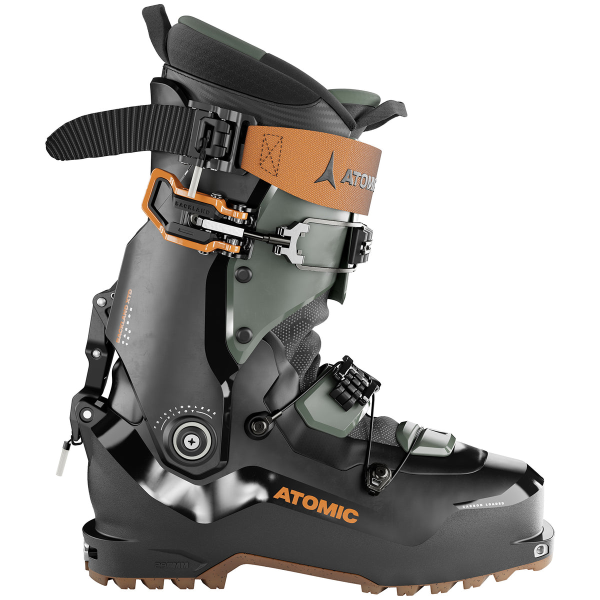 Atomic Backland XTD Carbon 120 Alpine Touring Ski Boots 2026 Black/Army Green-x/Orange