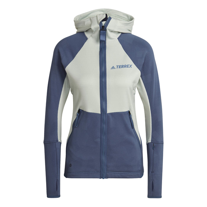 Adidas Terrex Tech Fleece Hooded Jacket - Women's Linen Green/Wonder Steel