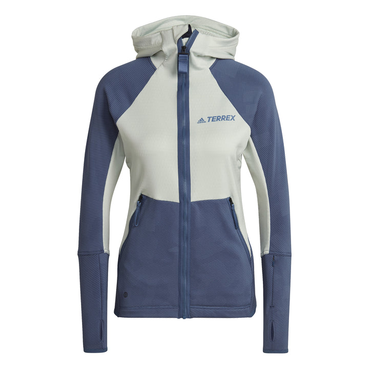 Adidas Terrex Tech Fleece Hooded Jacket - Women's Linen Green/Wonder Steel