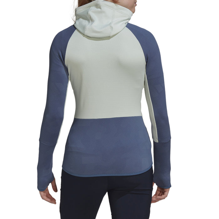Adidas Terrex Tech Fleece Hooded Jacket - Women's Linen Green/Wonder Steel