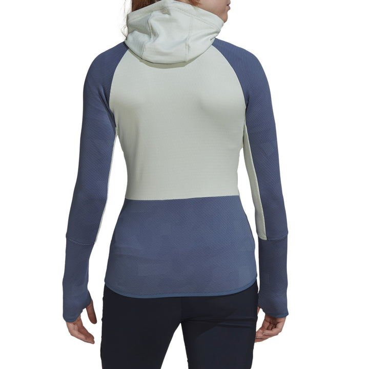 Adidas Terrex Tech Fleece Hooded Jacket - Women's Linen Green/Wonder Steel