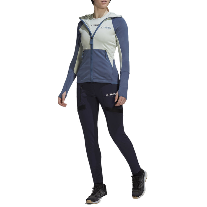 Adidas Terrex Tech Fleece Hooded Jacket - Women's Linen Green/Wonder Steel