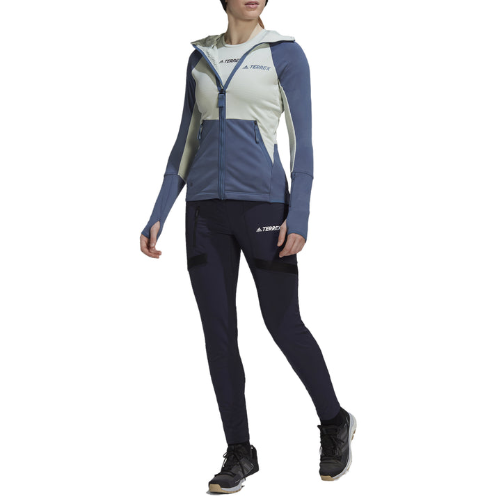 Adidas Terrex Tech Fleece Hooded Jacket - Women's Linen Green/Wonder Steel