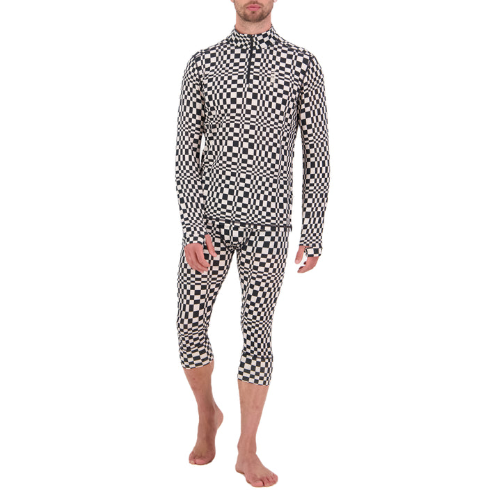 MONS ROYALE Cascade Merino Flex 200 1/4 Zip Top - Men's Checkers