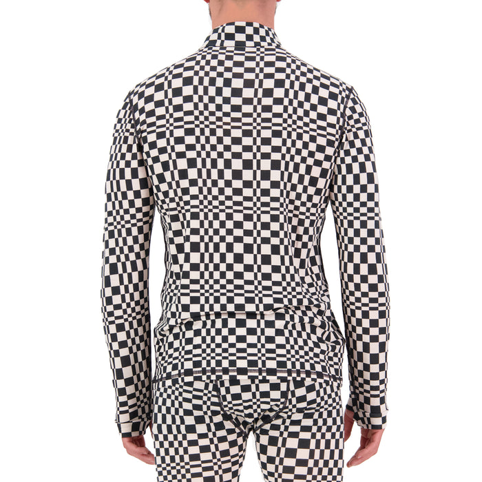 MONS ROYALE Cascade Merino Flex 200 1/4 Zip Top - Men's Checkers