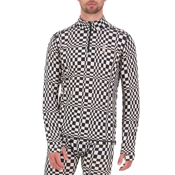 MONS ROYALE Cascade Merino Flex 200 1/4 Zip Top - Men's Checkers