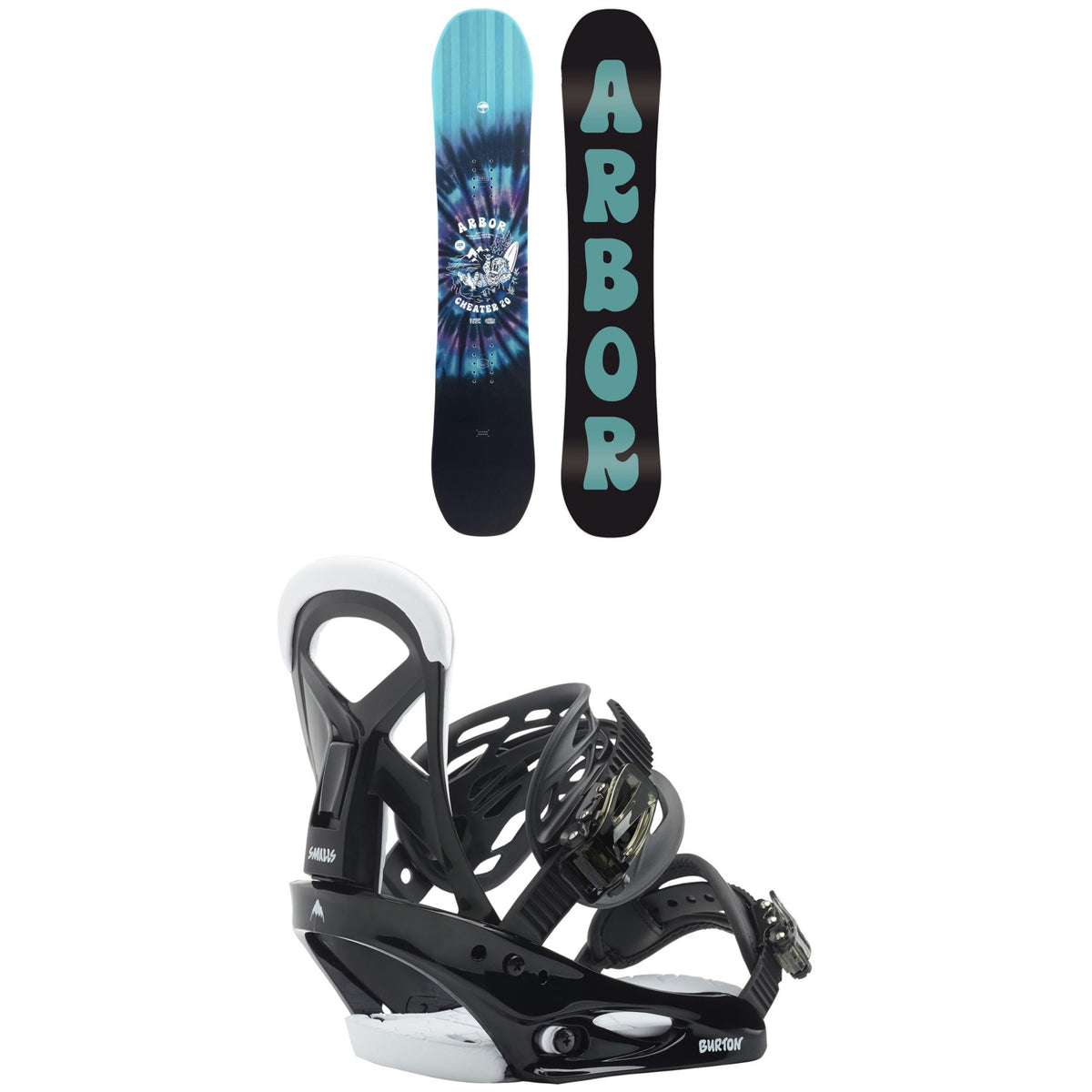 Arbor Cheater Rocker Snowboard + Burton Mission Smalls Snowboard Bindings - Kids' 2024