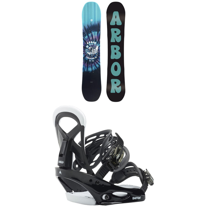 Arbor Cheater Rocker Snowboard + Burton Mission Smalls Snowboard Bindings - Kids' 2024