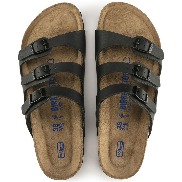 Birkenstock Florida Birko-Flor Soft Footbed Sandals - Women's Black