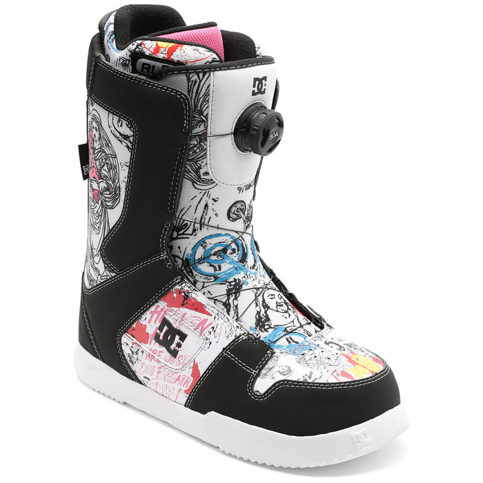 DC AW Phase Boa Snowboard Boots 2024 White/Black Print