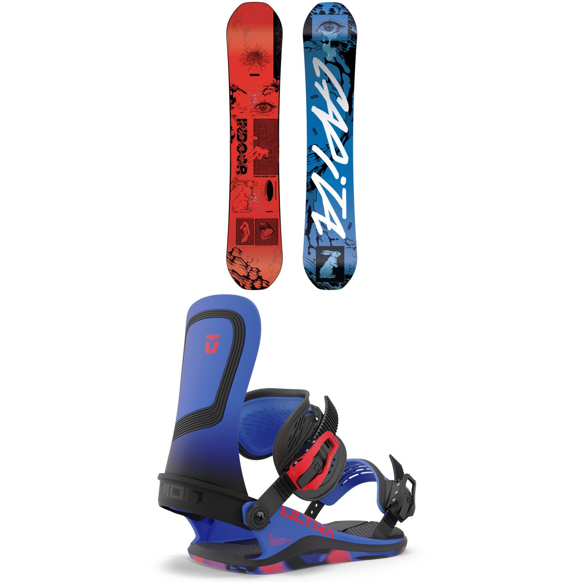 CAPiTA Indoor Survival Snowboard + Union Ultra Snowboard Bindings 2024