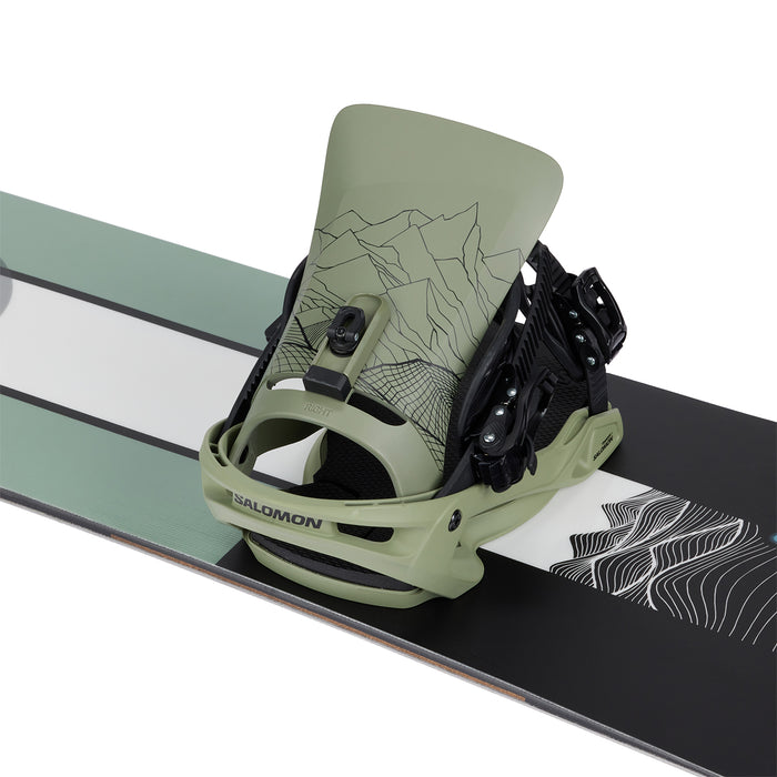 Salomon Trigger X Snowboard Bindings 2025 Oil Green