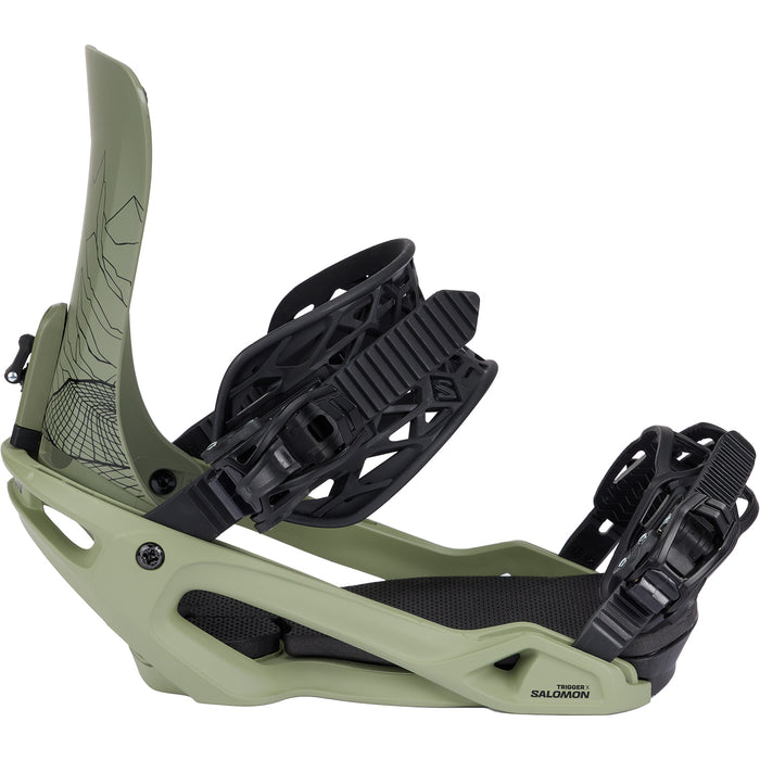 Salomon Trigger X Snowboard Bindings 2025 Oil Green