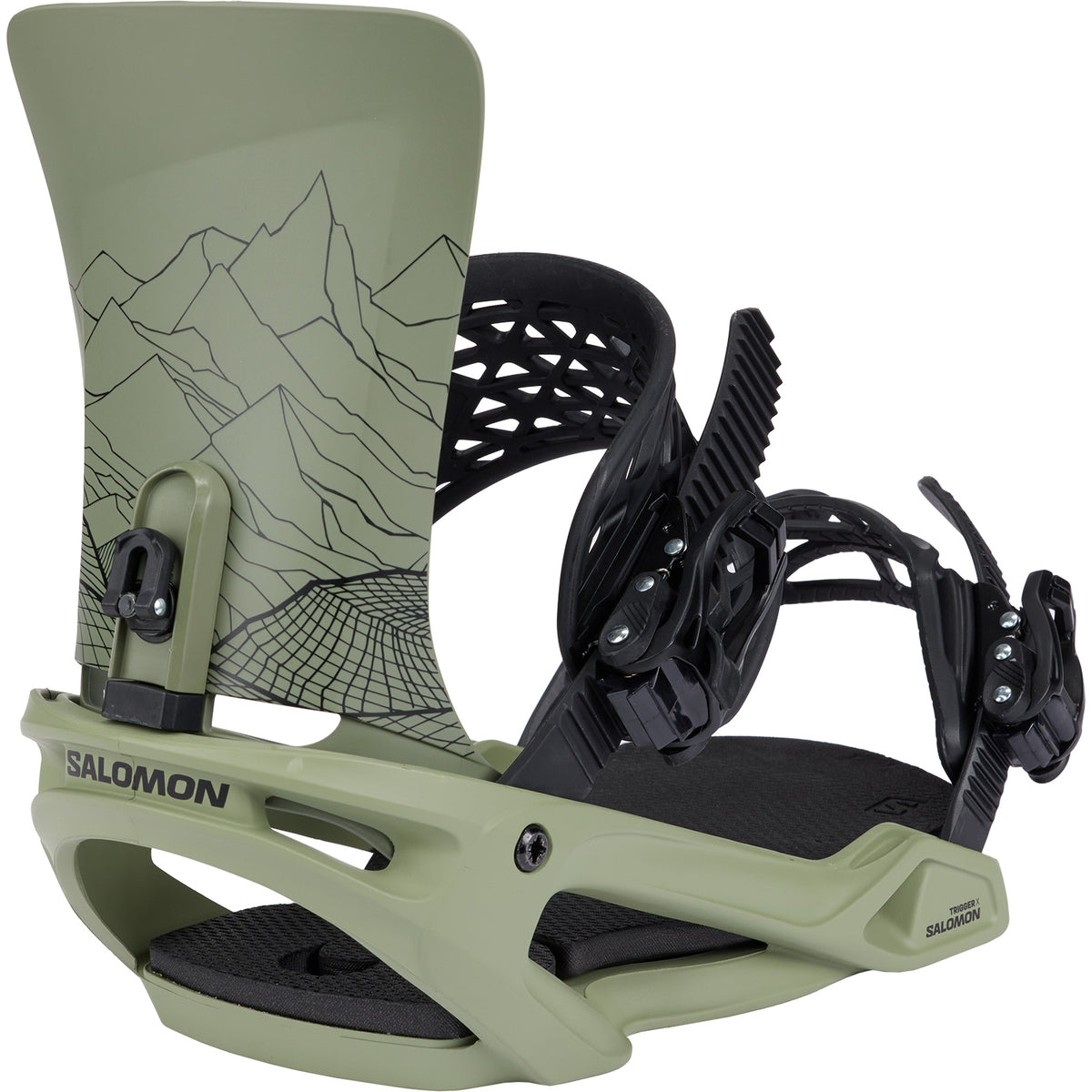 Salomon Trigger X Snowboard Bindings 2025 Oil Green