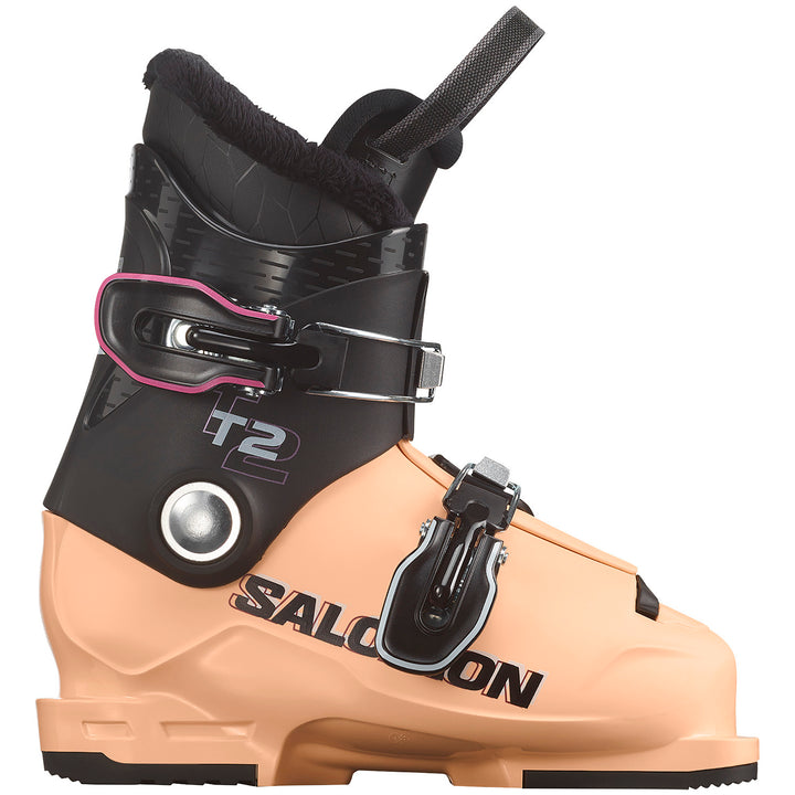 Salomon T2 RT Ski Boots - Kids' 2024 Black/Beach Sand/White