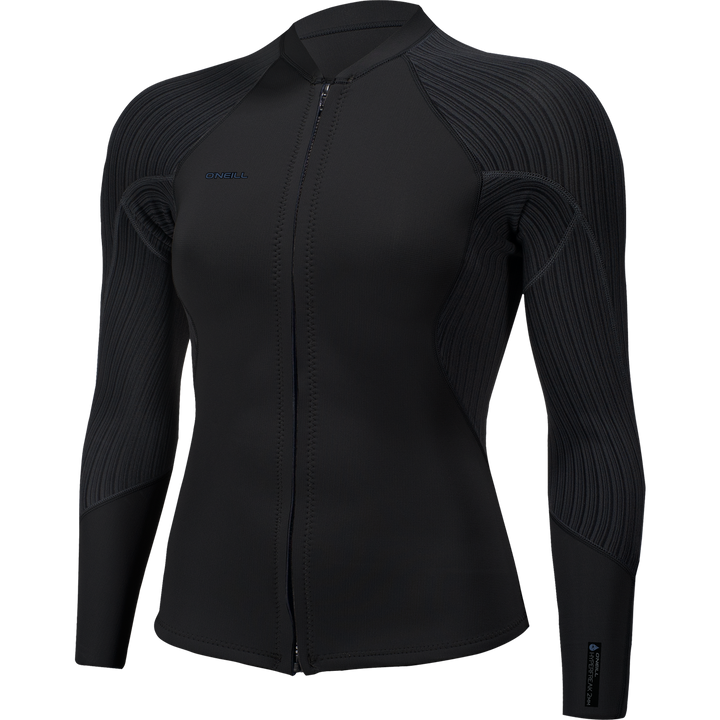 O'Neill 1.5mm Hyperfreak Front Zip Jacket - Women's Black/Black