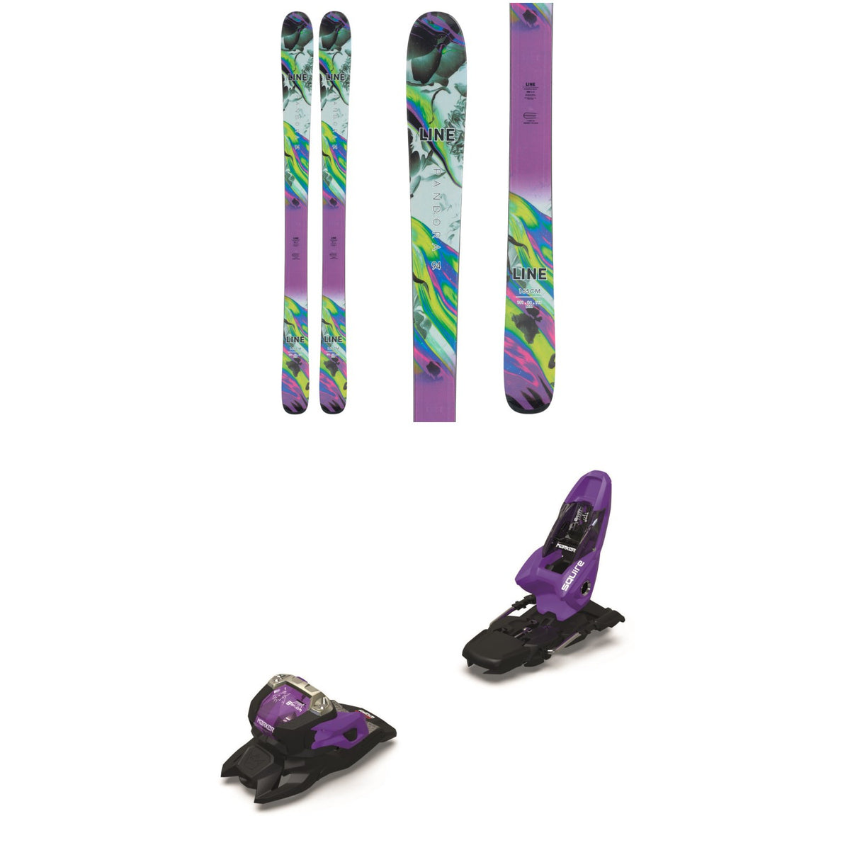 Line Skis Pandora 94 Skis - Women's + Marker Squire 11 Ski Bindings