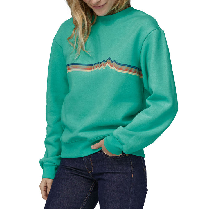 Patagonia Ridge Rise Stripe Uprisal Crew Sweater - Women's Fresh Teal