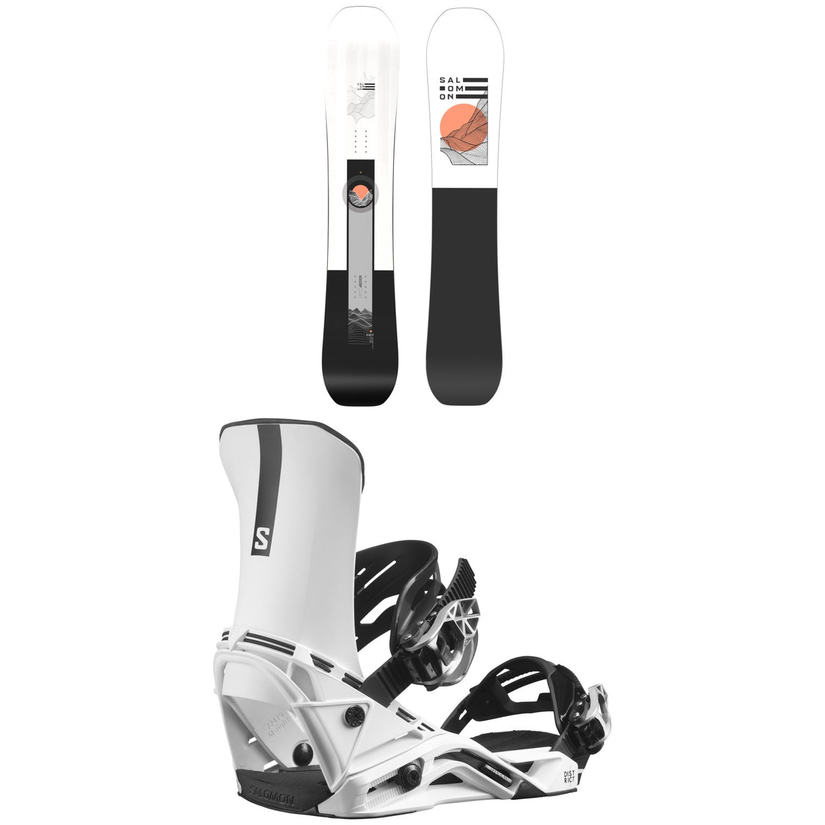 Salomon Sight Snowboard + District Snowboard Bindings 2024