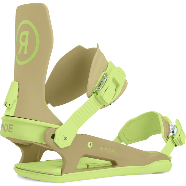 Ride C-6 Snowboard Bindings 2024 Olive/Lime