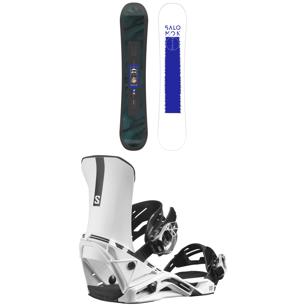 Salomon Pulse Snowboard + District Snowboard Bindings 2024