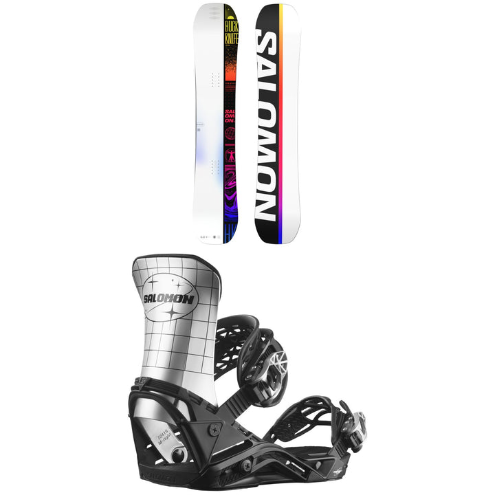 Salomon Huck Knife Snowboard + District Pro Team Snowboard Bindings 2024