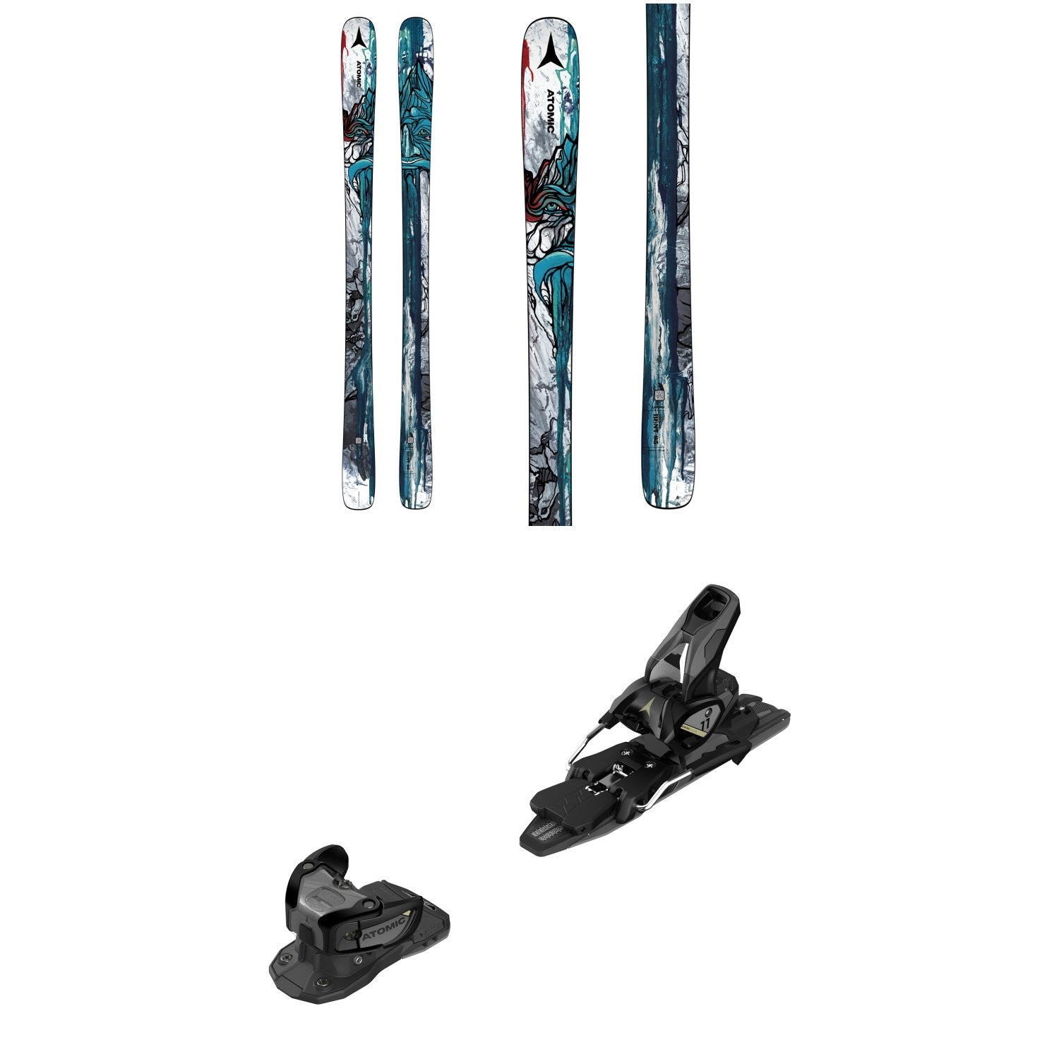 Atomic Bent Skis + Atomic Warden Ski Bindings