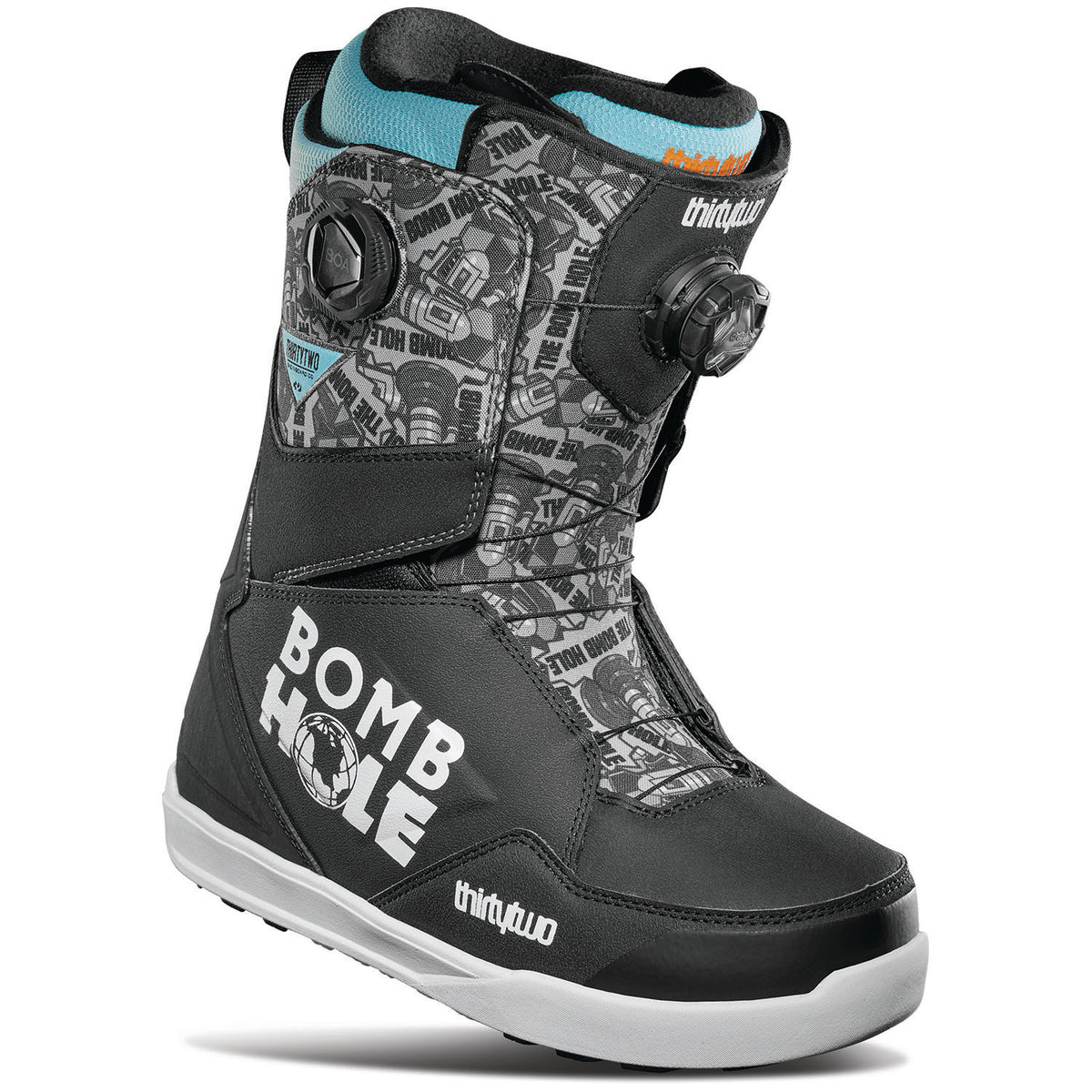 thirtytwo Lashed Double Boa Bomb Hole Snowboard Boots 2024 Black/White