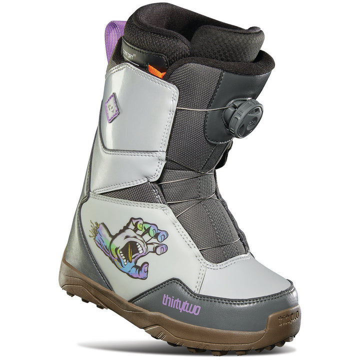thirtytwo Youth Lashed Boa Santa Cruz Snowboard Boots - Kids' 2024 Grey/Gum