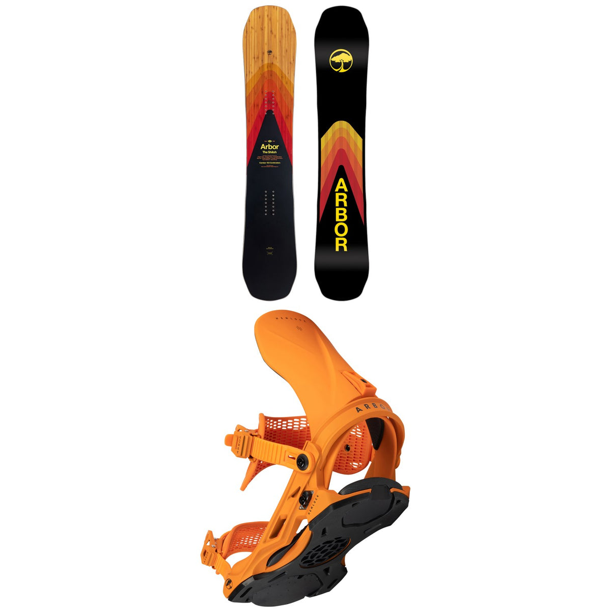Arbor Shiloh Camber Snowboard + Hemlock Snowboard Bindings 2024