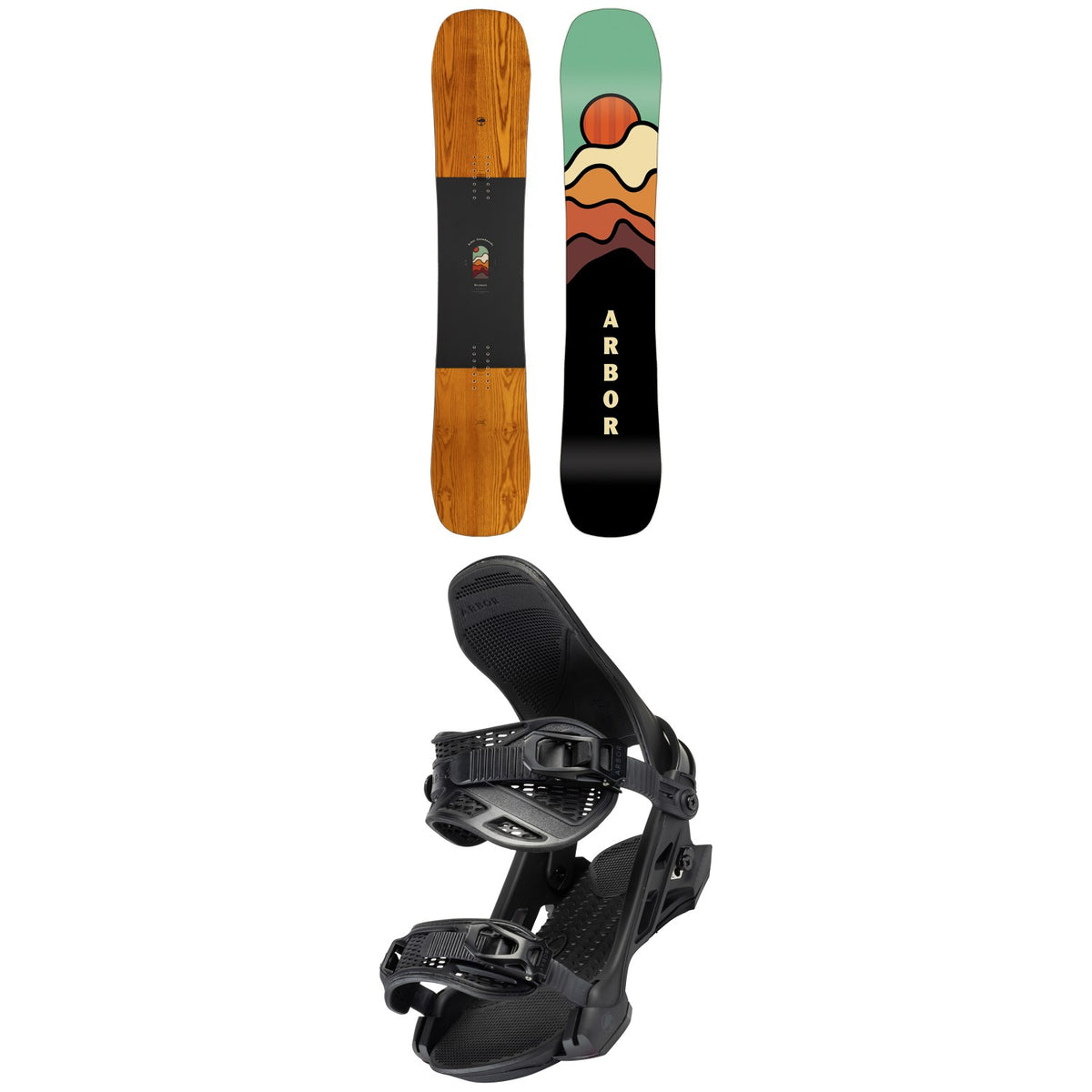 Arbor Westmark Rocker Frank April Snowboard + Hemlock Snowboard Bindings 2024