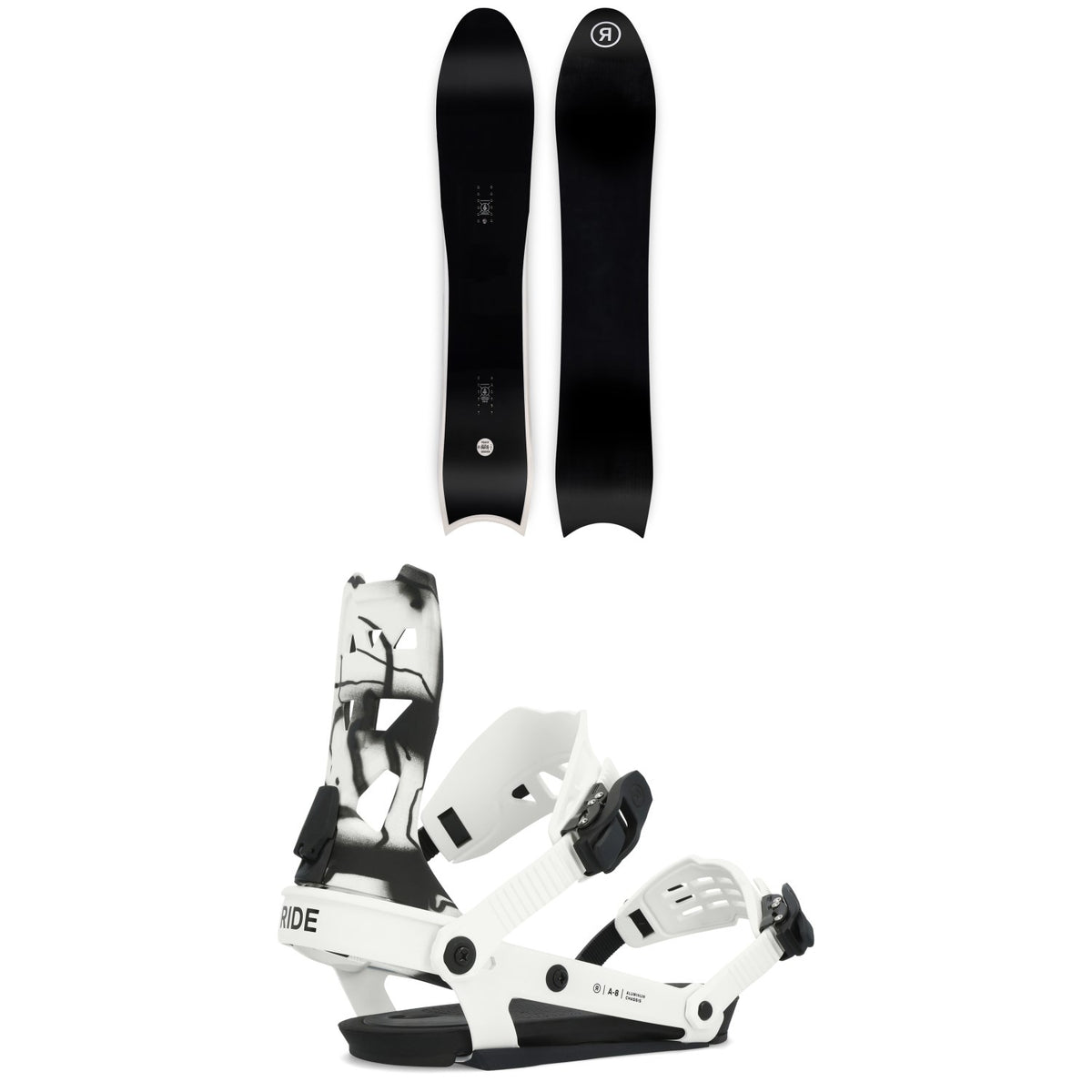 Ride Peace Seeker Snowboard + A-8 Snowboard Bindings 2024