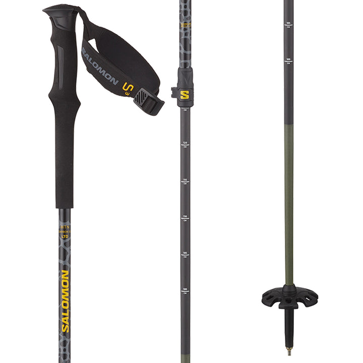 Salomon MTN Carbon S3 LTD Ski Poles 2024 Black / Solar Power