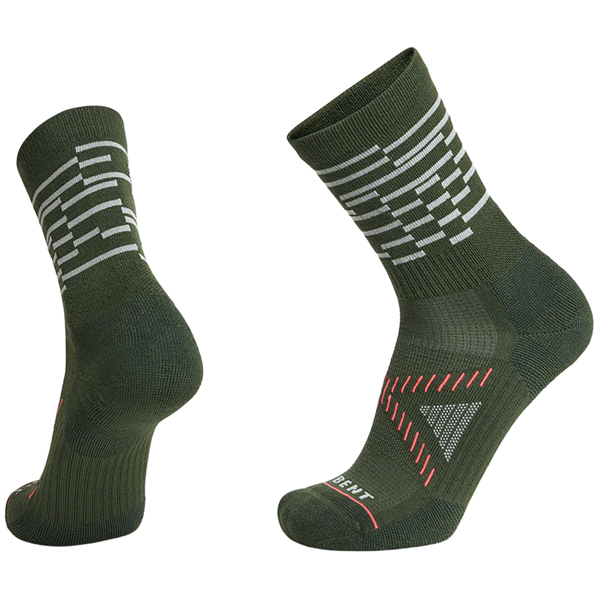 Le Bent Terra Zero Cushioned 3/4 Crew Trail Socks - Unisex Kombu Green