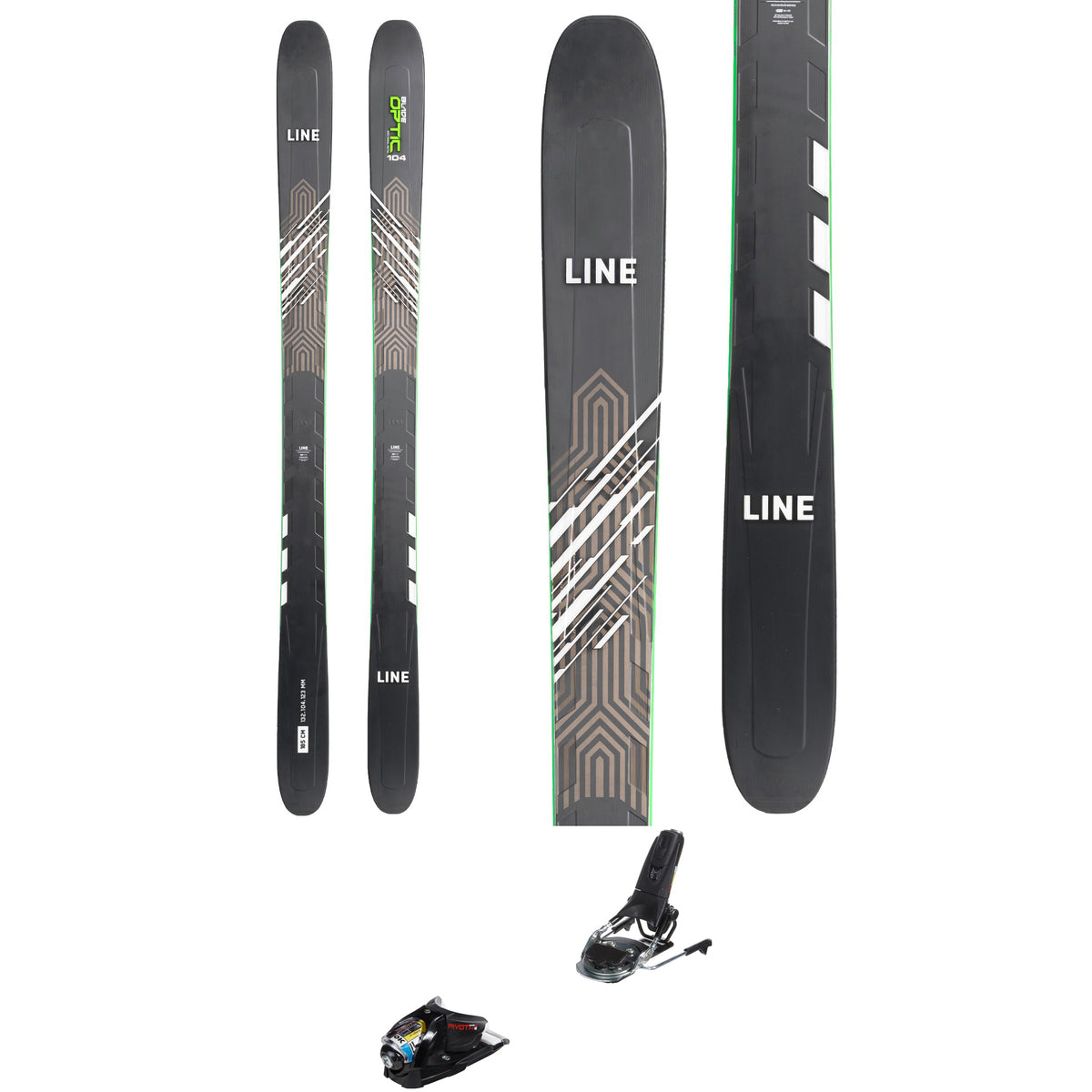 Line Skis Blade Optic 104 Skis + Salomon Strive 14 GW Ski Bindings