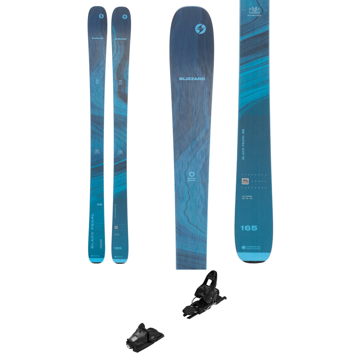 Blizzard Black Pearl 88 Skis + Salomon Stage 11 GW Skis - Women's 2024