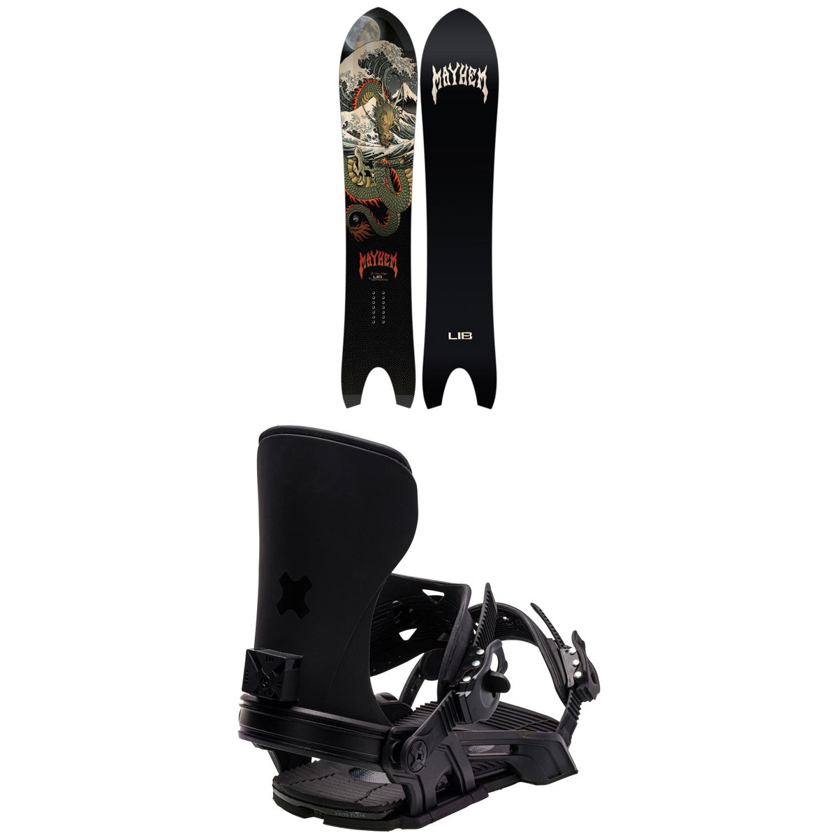 Lib Tech Lost Retro Ripper C3 Snowboard + Bent Metal Transfer Snowboard Bindings 2024