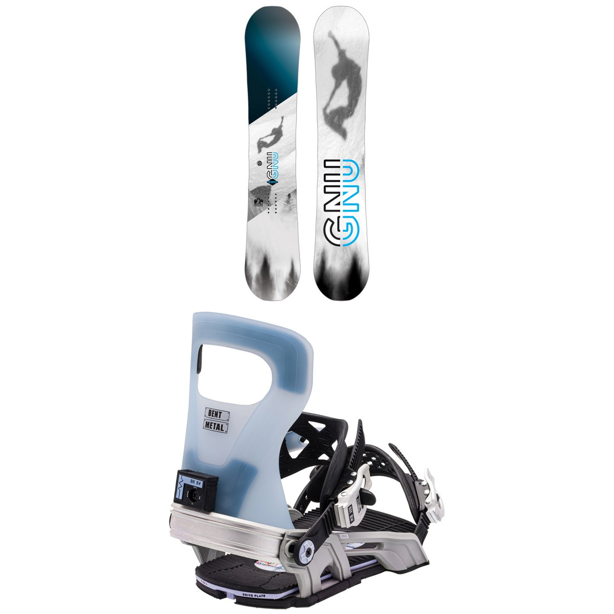 GNU GWO BTX Snowboard + Bent Metal Logic Snowboard Bindings 2024