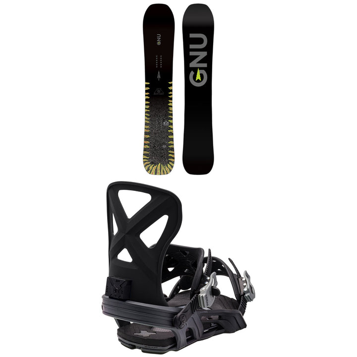 GNU Banked Country C3 Snowboard + Bent Metal Cor-Pro Snowboard Bindings 2024