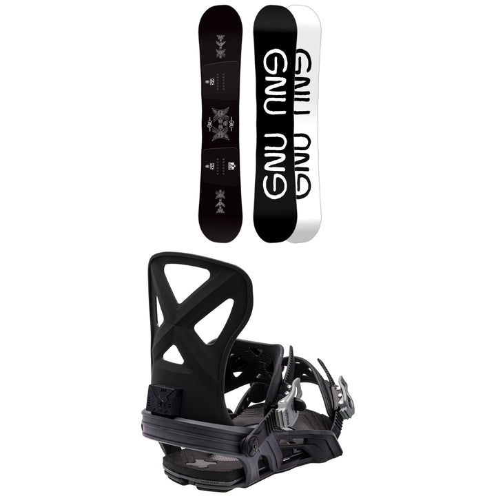 GNU Riders Choice Asym C2X Snowboard + Bent Metal Cor-Pro Snowboard Bindings 2024