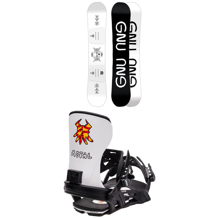 GNU Riders Choice Asym C3 Snowboard + Bent Metal Axtion Snowboard Bindings 2024