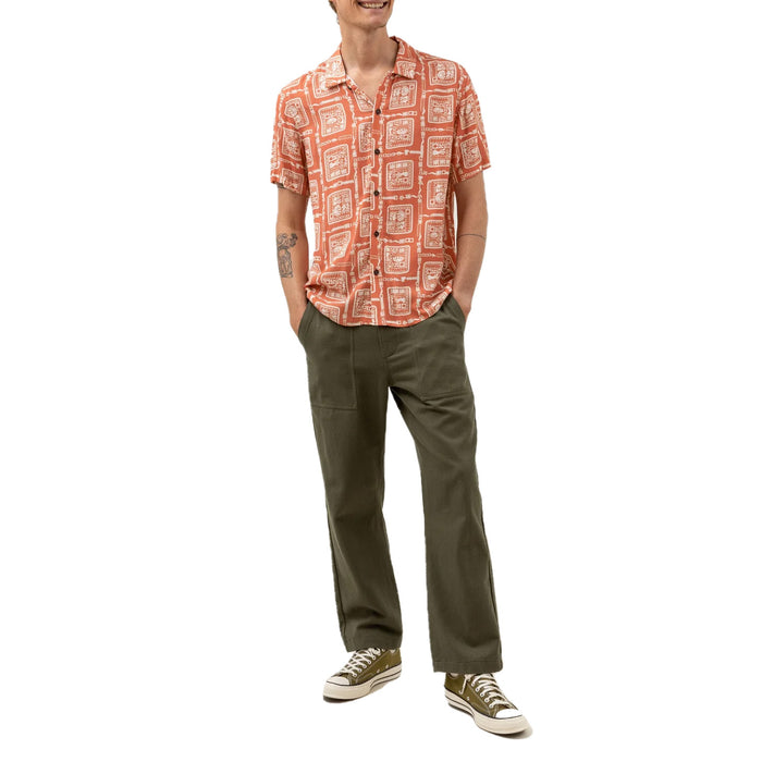 Rhythm Stamp Short-Sleeve Shirt - Men's Spice