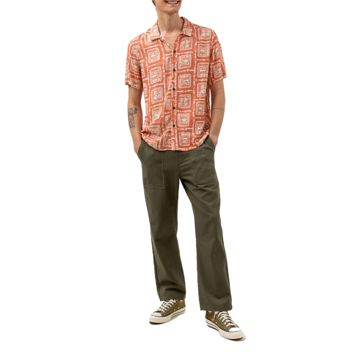 Rhythm Stamp Short-Sleeve Shirt - Men's Spice