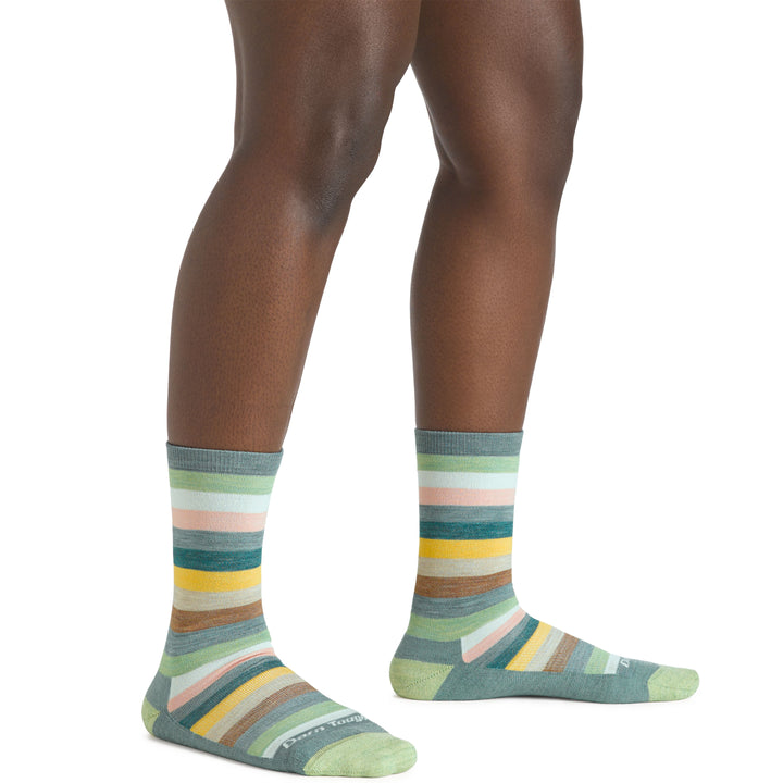 Darn Tough Mystic Stripe Lightweight Cushion Crew Socks - Women's Seafoam