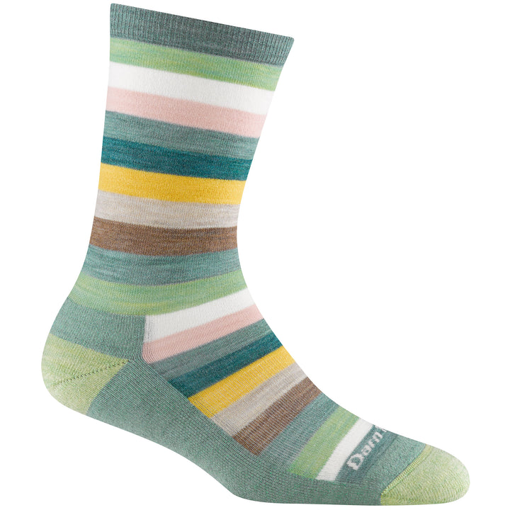 Darn Tough Mystic Stripe Lightweight Cushion Crew Socks - Women's Seafoam