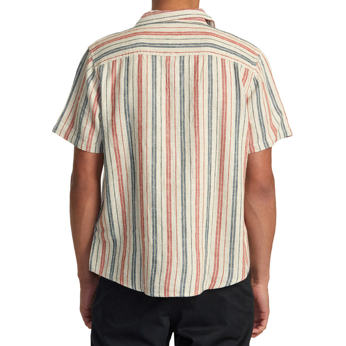RVCA Satellite Stripe Short-Sleeve Shirt - Men's Khaki