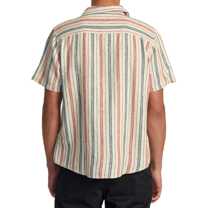 RVCA Satellite Stripe Short-Sleeve Shirt - Men's Khaki
