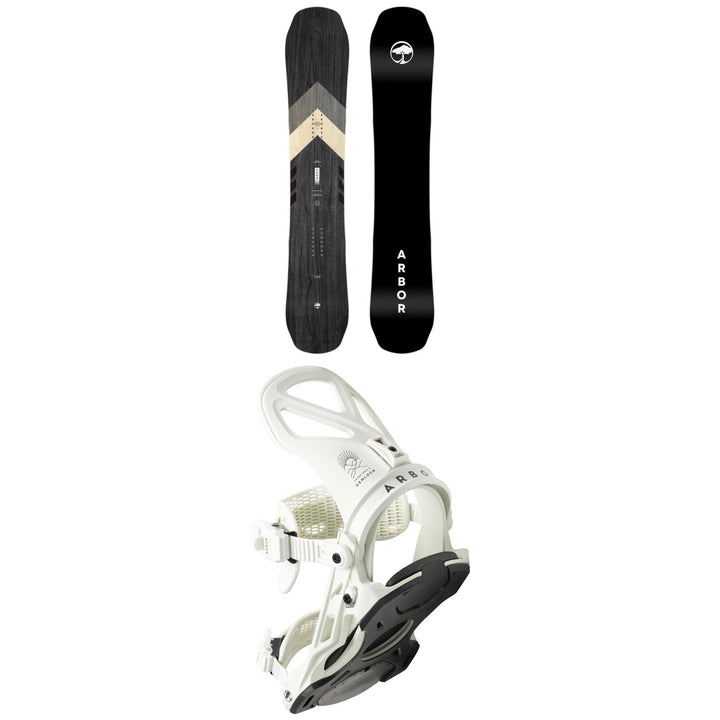 Arbor Coda Rocker Snowboard + Hemlock Snowboard Bindings 2023
