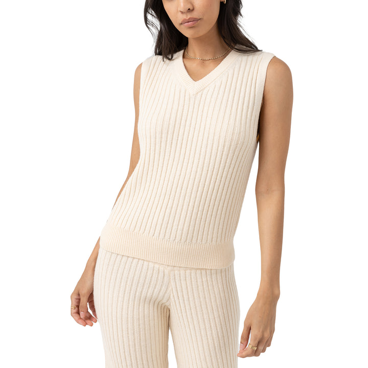 Rhythm Shell Beach Sweater Vest - Women's Oatmeal