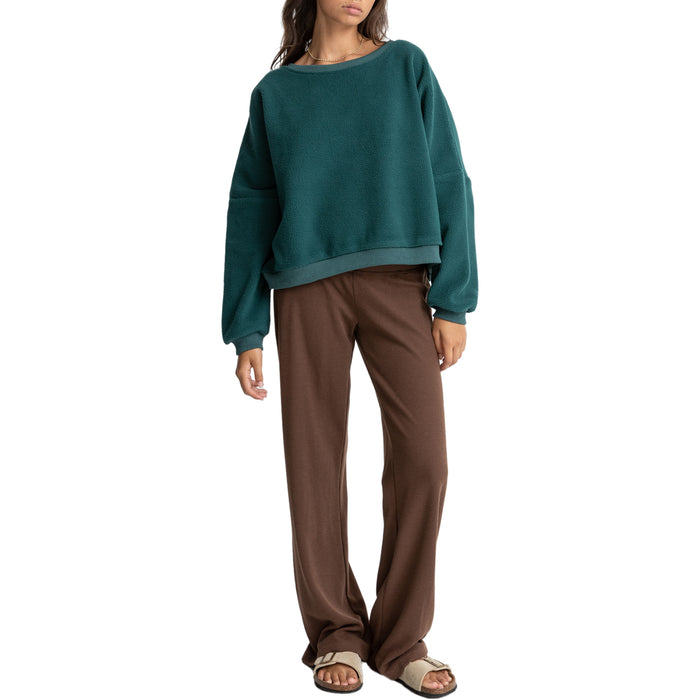 Rhythm Reverse Slouch Fleece Sweatshirt - Women's Sea Green